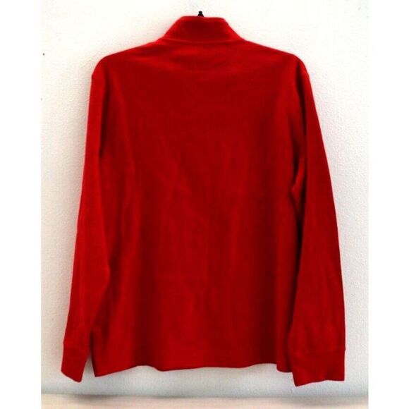 Polo Ralph Lauren Men's Sz Large Red Estate-Rib Cotton 1/4 Zip Pullover - Picture 2 of 9